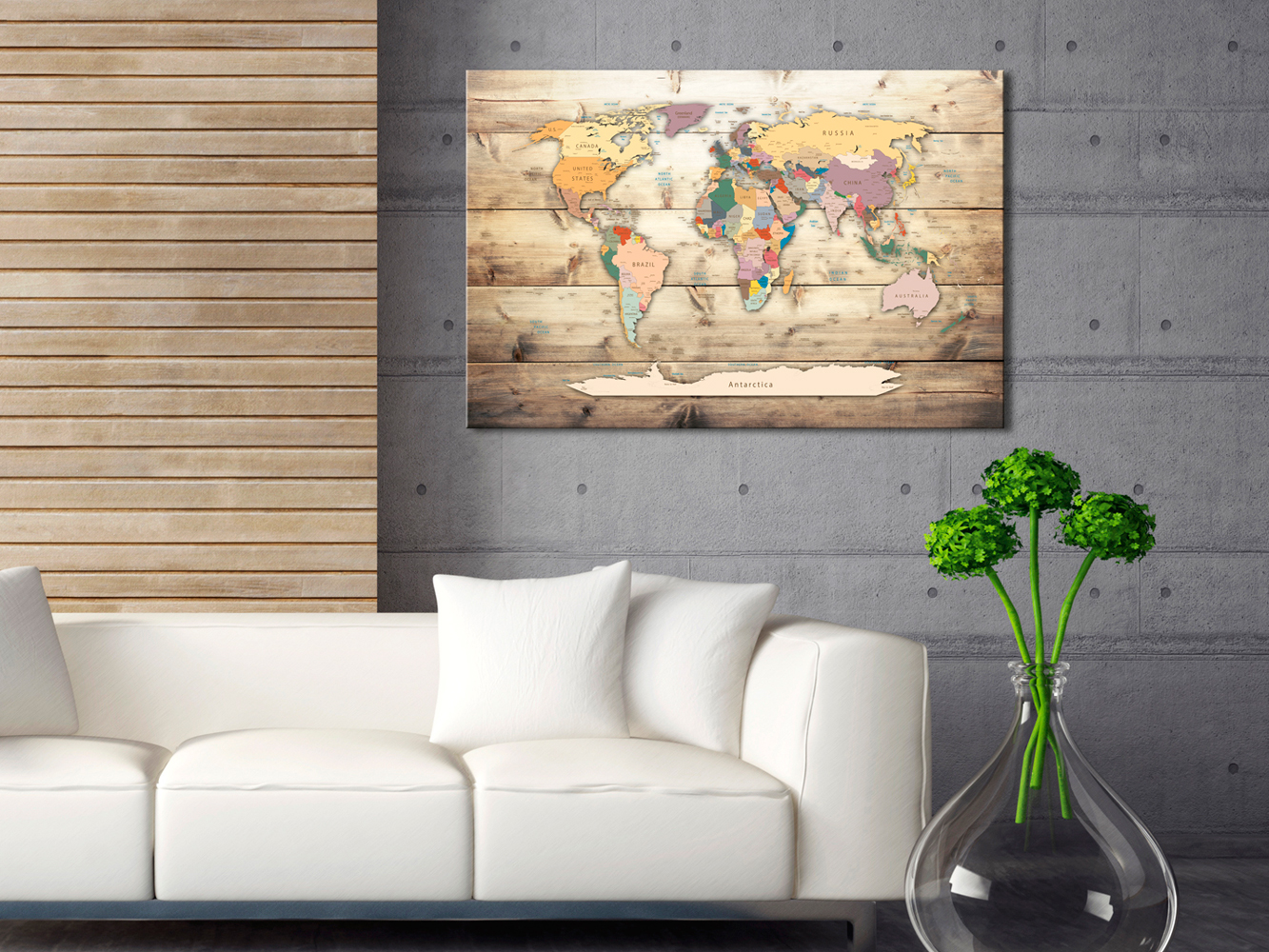 Картина върху корк - the world at your fingertips