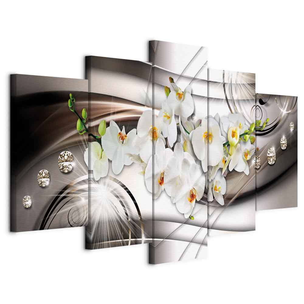 Artgeist Wandbild 5 tlg Groß Wohnzimmer Leinwand Bilder Vlies Blumen Orchideen